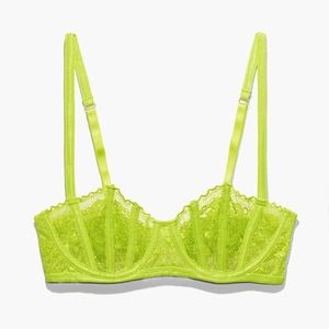 Savage Fenty Caged Lace Unlined Balconette Bra 34C - Fuji Apple Green